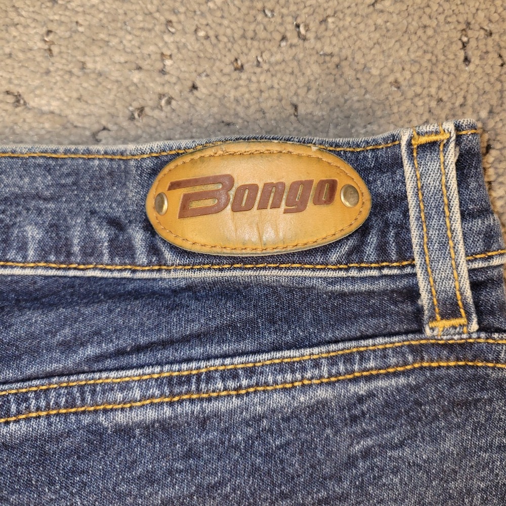VTG Bongo Jeans Womens 9 Blue Let Me B Bootcut Low Rise Crease Dark Wash Y2K - Picture 3 of 8